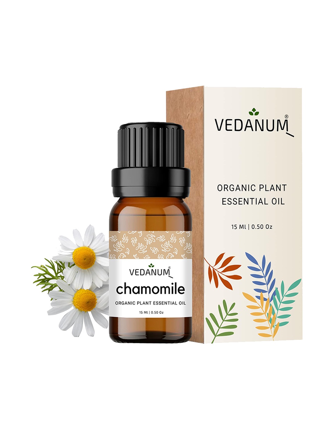 

VEDANUM Chamomile Essential Oil for Aromatherapy & Soothing Massage - 15ml, Transparent