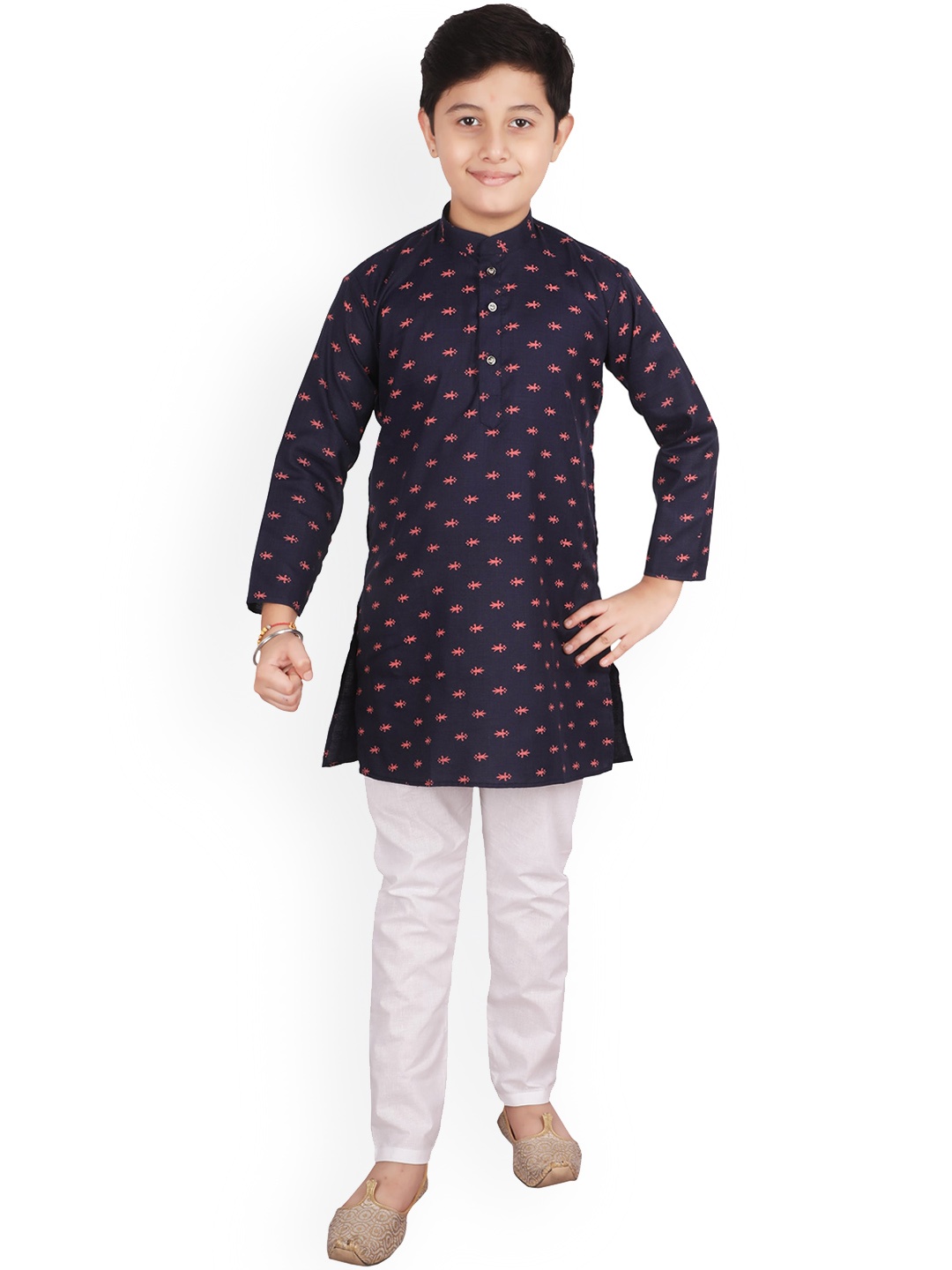 

Pro-Ethic STYLE DEVELOPER Boys Ethnic Motifs Printed Kurta with Pyjamas, Blue