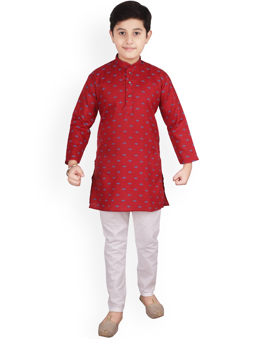 

Pro-Ethic STYLE DEVELOPER Boys Ethnic Motifs Printed Kurta with Pyjamas, Red