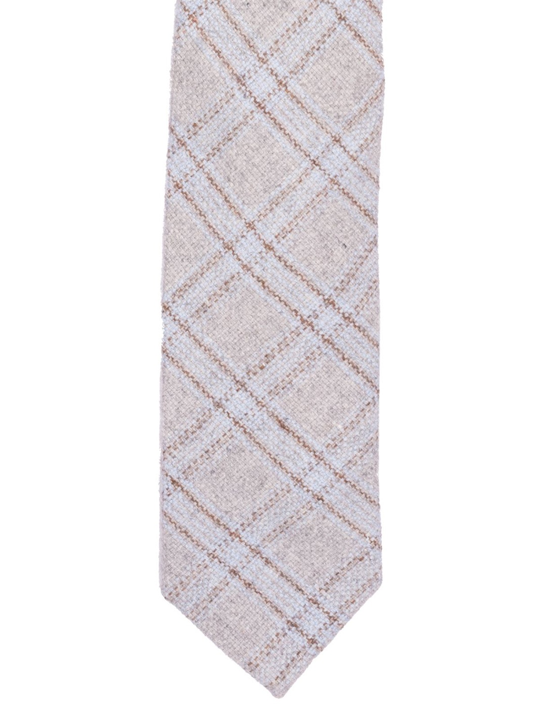 

The Tie Hub Men Checked Woolen Skinny Tie, Grey