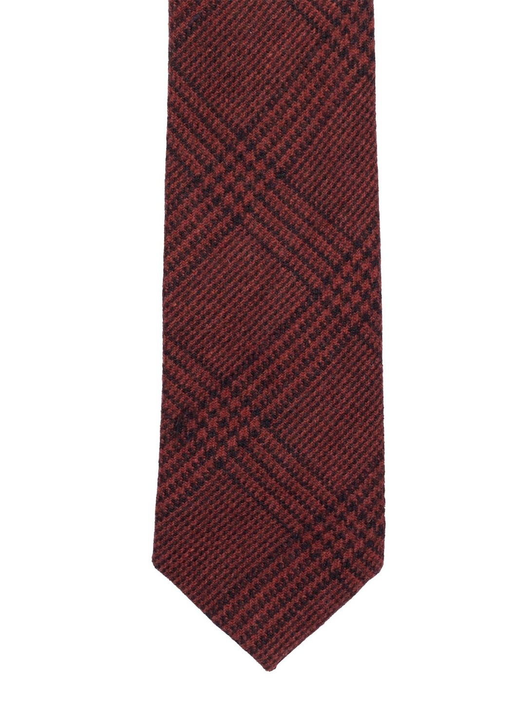 

The Tie Hub Men Checked Woolen Skinny Tie, Red