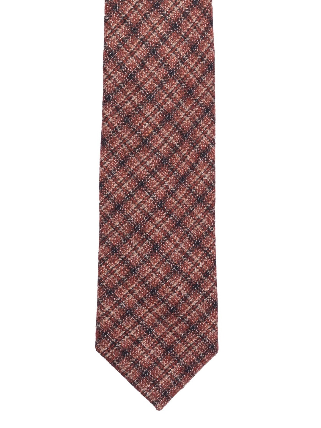 

The Tie Hub Men Checked Woolen Skinny Tie, Red
