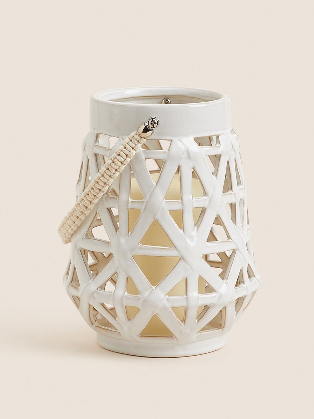 

Marks & Spencer White Ceramic Candle Holder