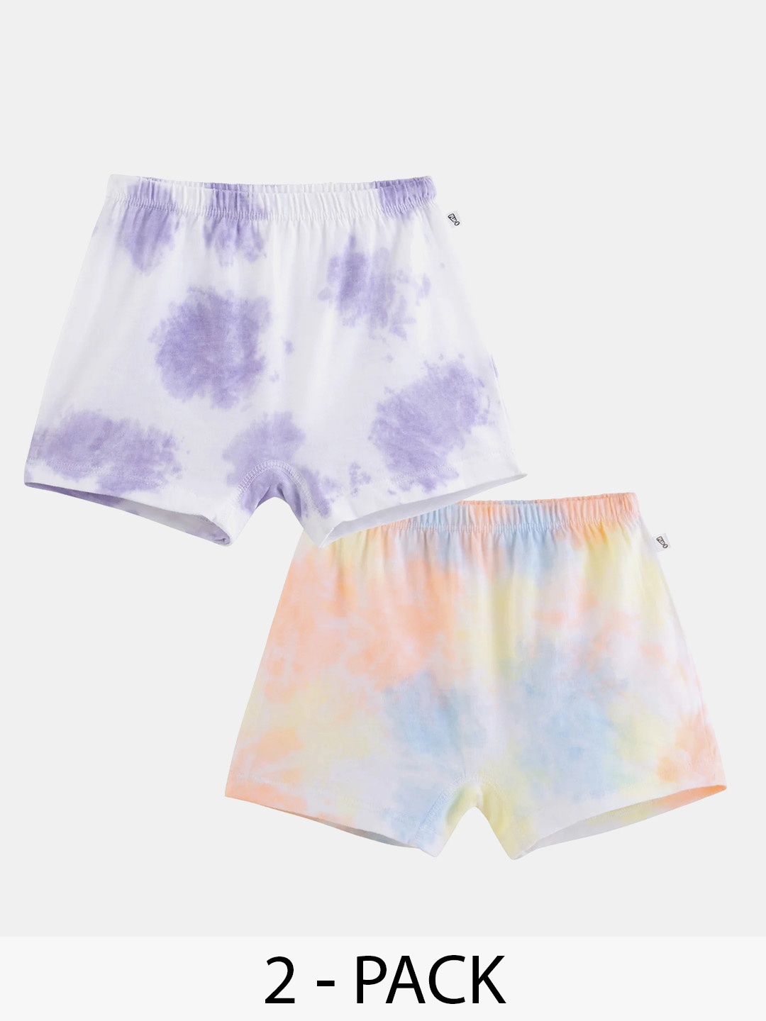 

You Got Plan B Girls Pack Of 2 Tie And Dye Cotton Anti Microbial Boxers Style Briefs, White