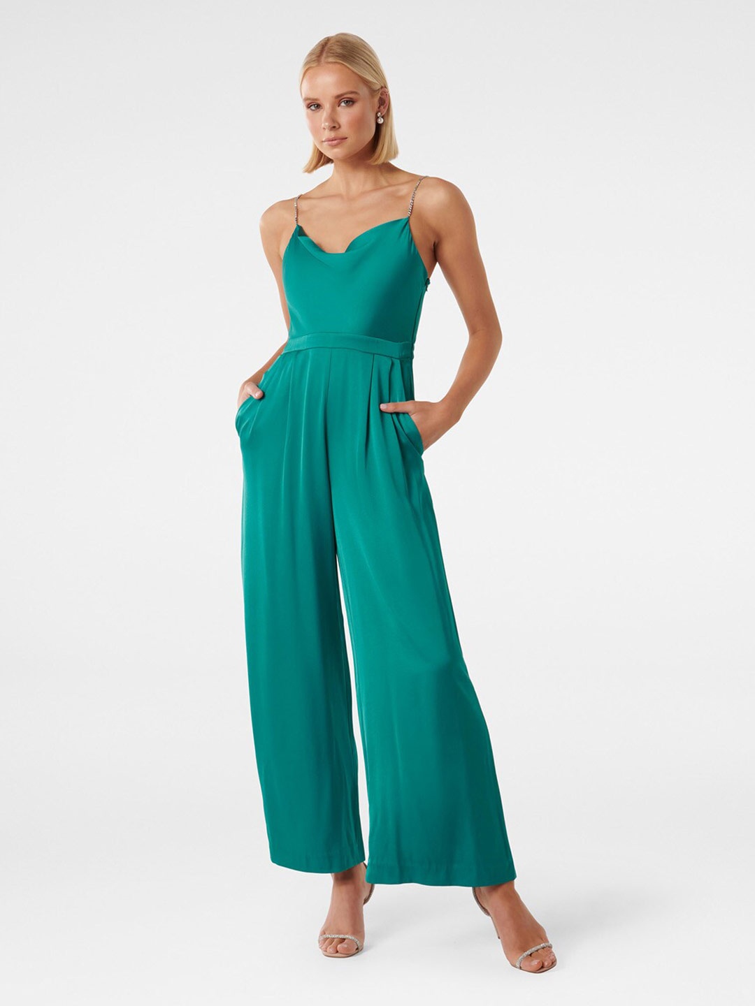 

Forever New Cowl Neck Basic Jumpsuit, Green