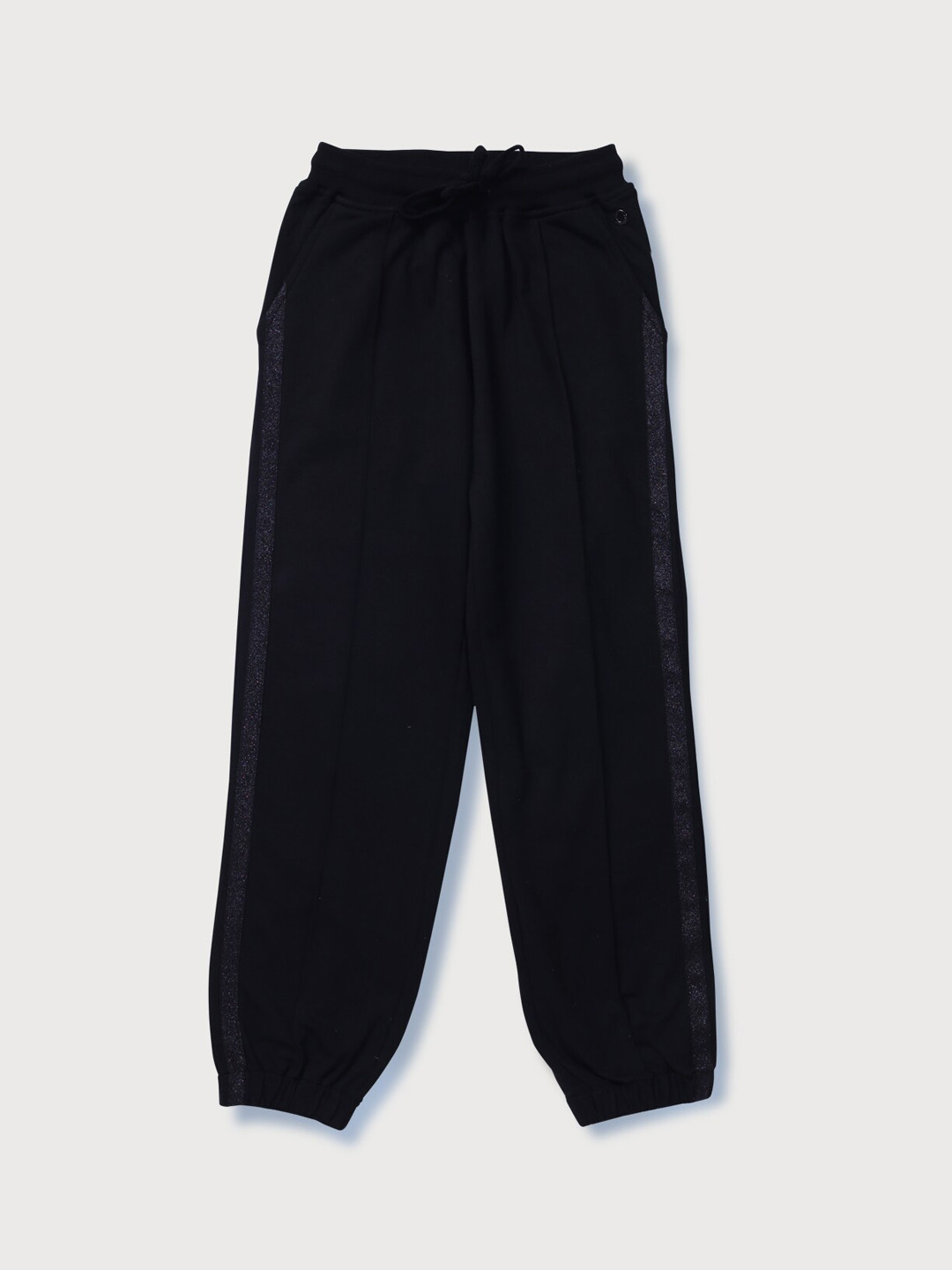 

Gini and Jony Infant Girls Mid-Rise Side Taped Cotton Joggers, Black
