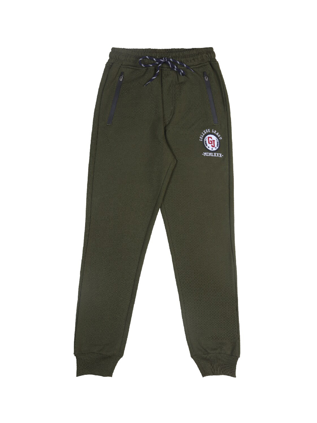 

Gini and Jony Boys Mid Rise Cotton Joggers, Olive
