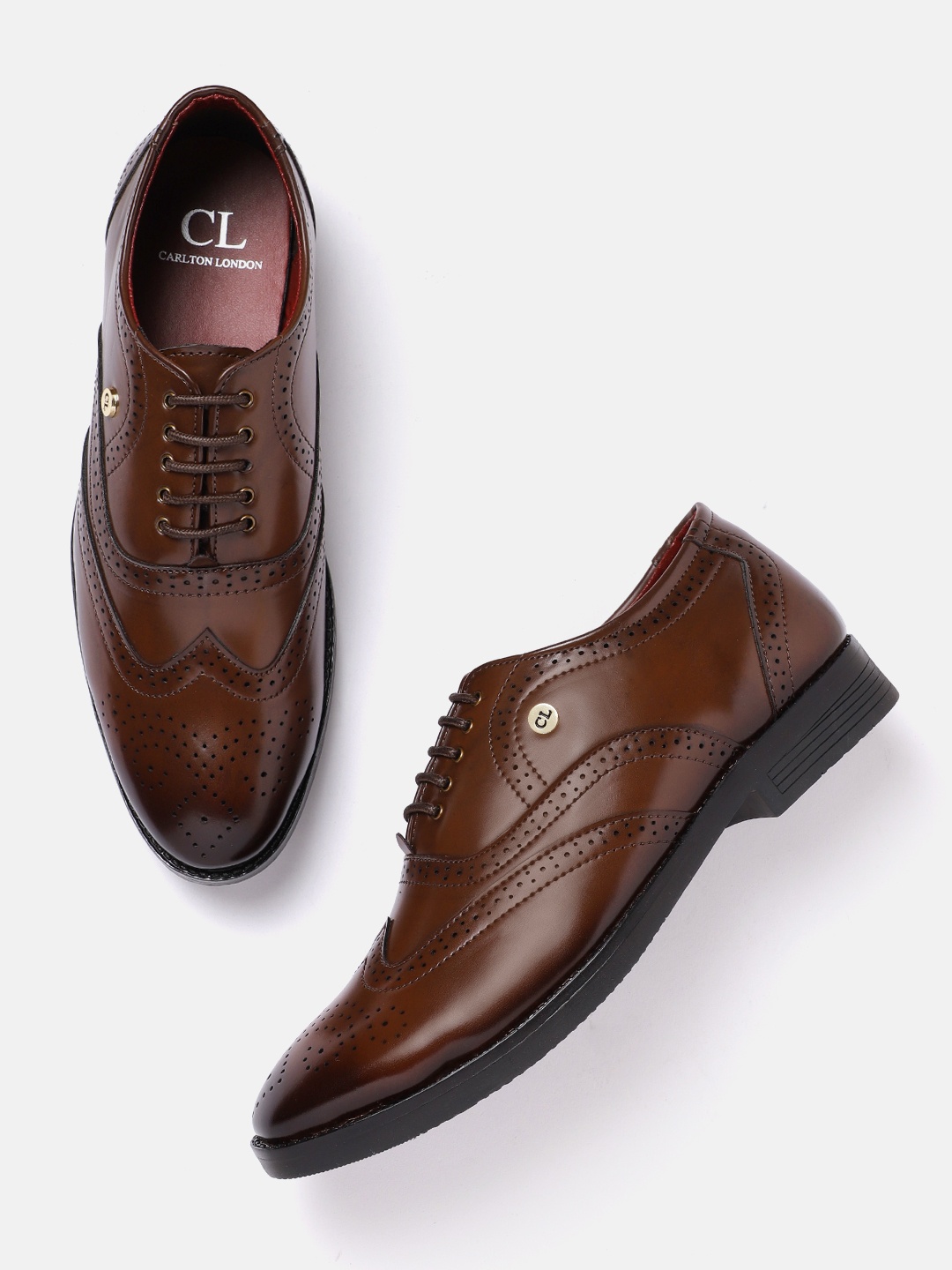 

Carlton London Men Perforated Formal Brogues, Brown