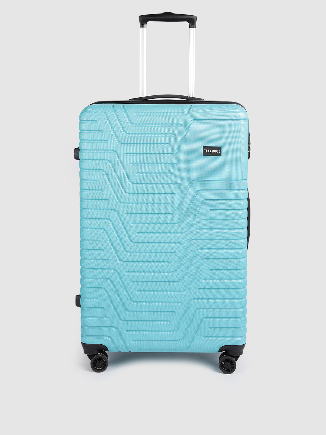 

Teakwood Leathers Textured Hard-Sided Large Trolley Bag 75 CM, Blue