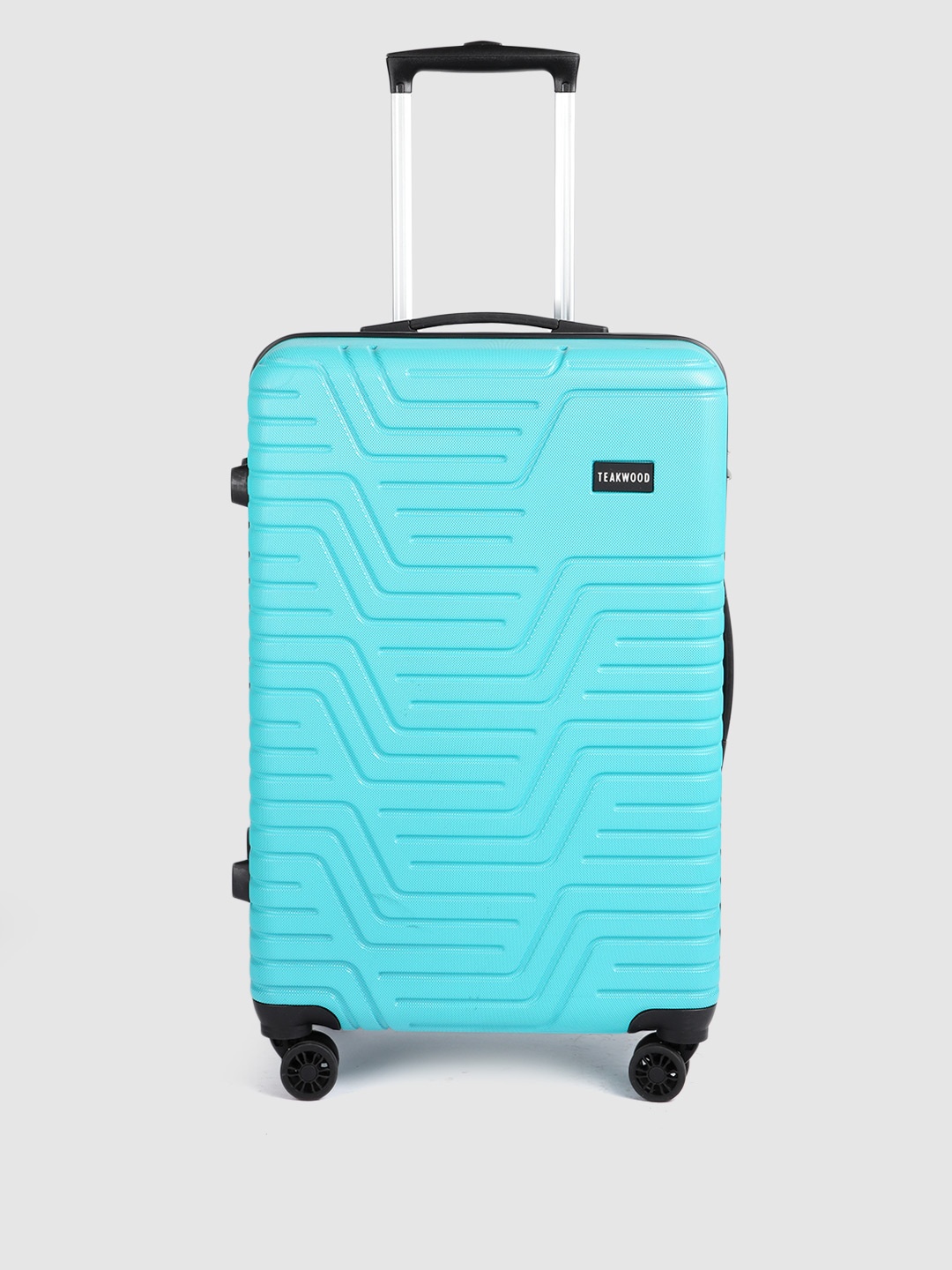 

Teakwood Leathers Textured Hard Medium Trolley Bag 65 CM, Blue