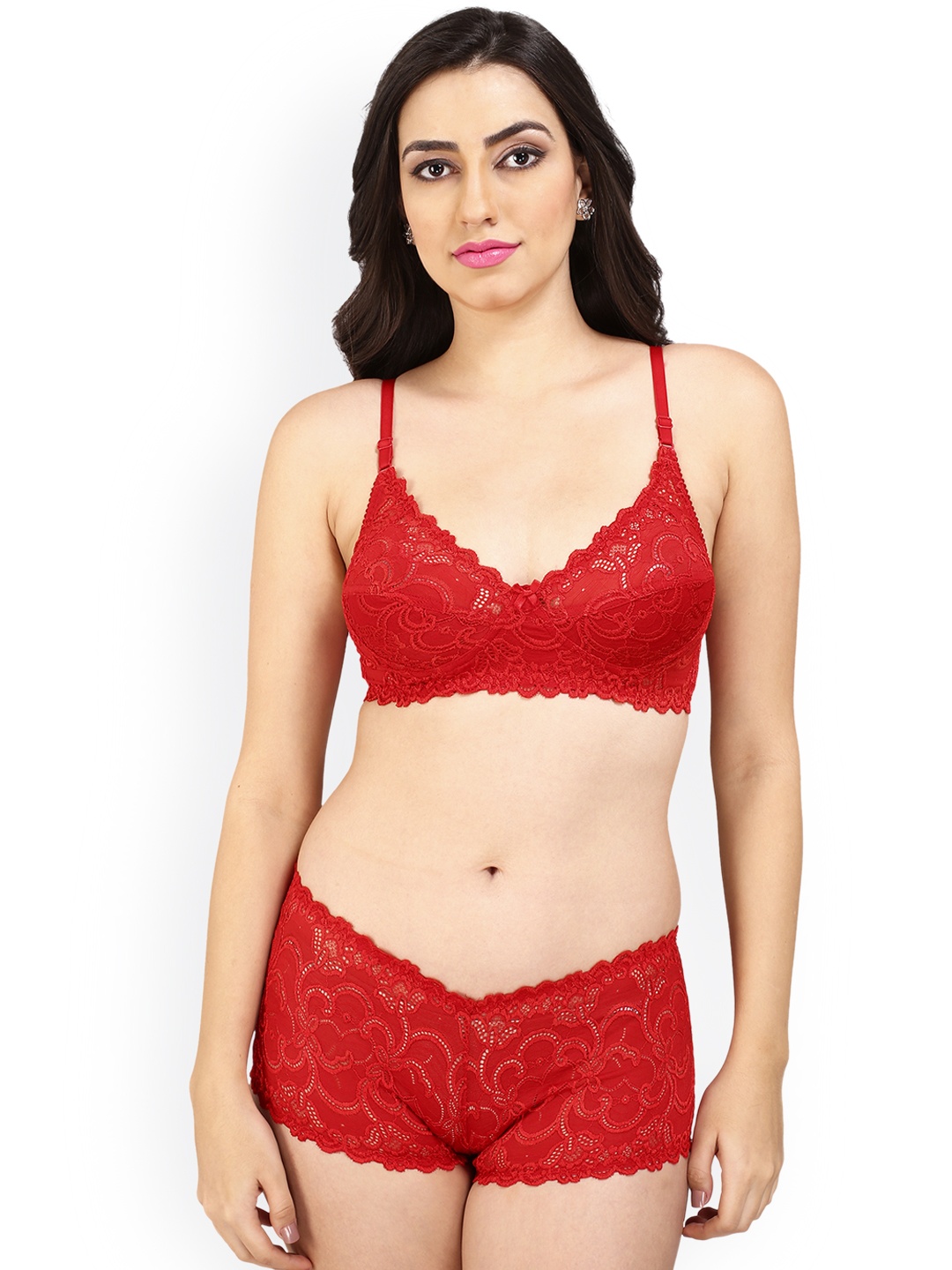 Bralux Women Red Lingerie Set