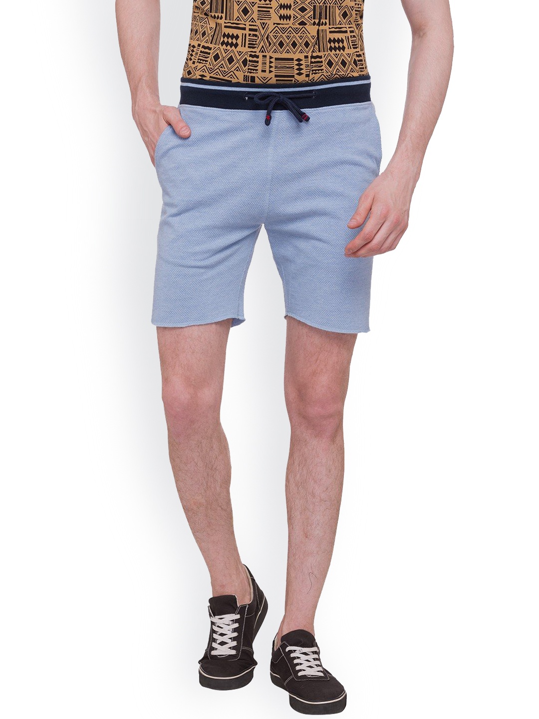 

Status Quo Men Mid Rise Regular Shorts, Blue
