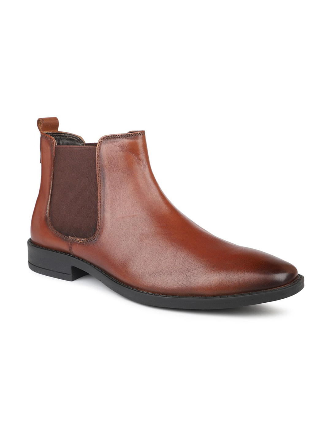 

PRIVO by Inc.5 Men Mid Top Leather Formal Chelsea Boots, Tan