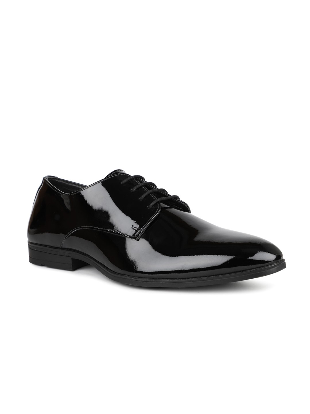 

PRIVO Men Round Toe Pure Leather Formal Derbys, Black