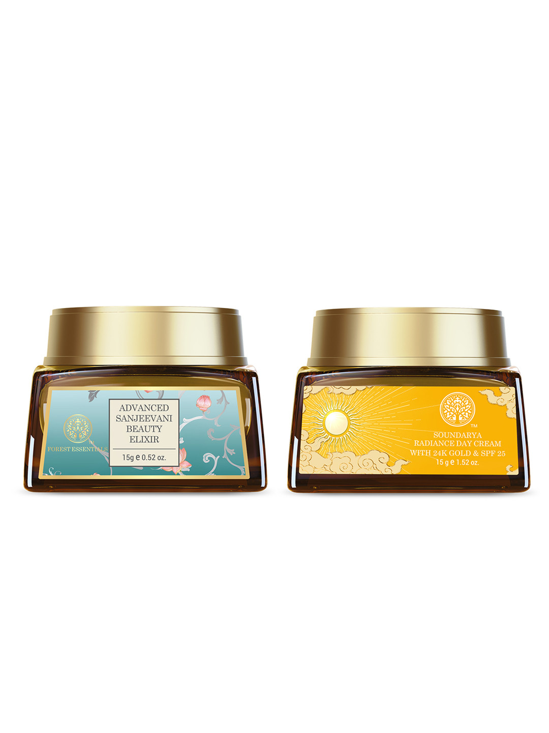 

Forest Essentials Set of Sanjeevani Day Cream & Soundarya Radiance Cream - 15 g each, Blue