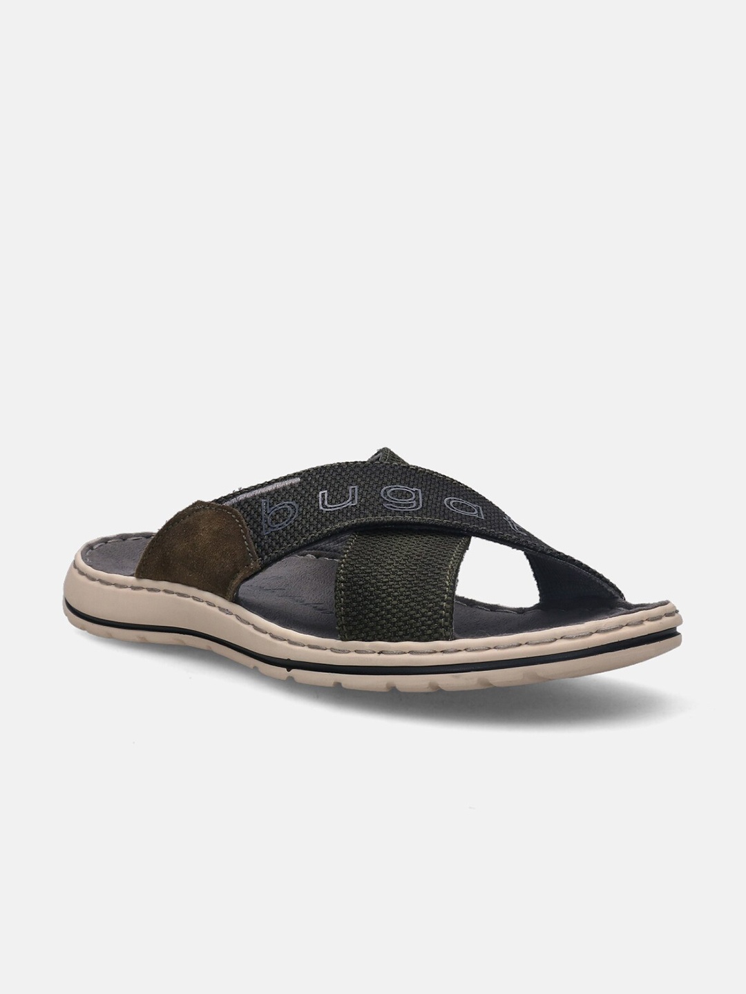 

Bugatti Men Altea Cross Strap Canvas Comfort Sandals, Olive