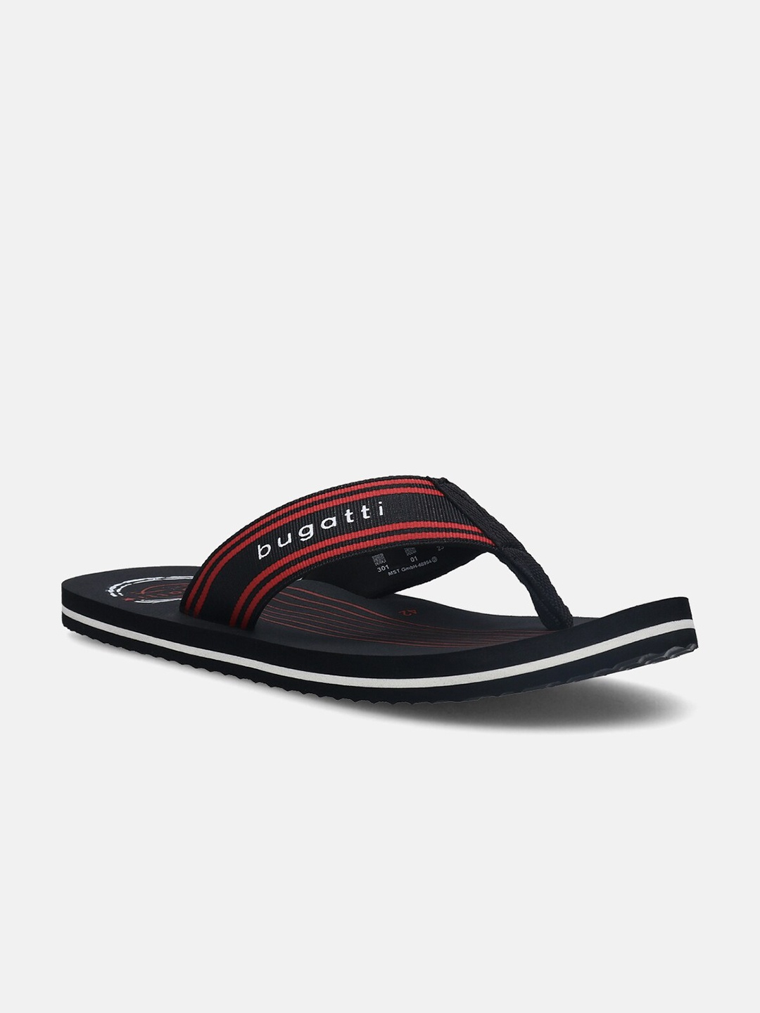 

Bugatti Flato Men Striped Thong Flip-Flops, Black