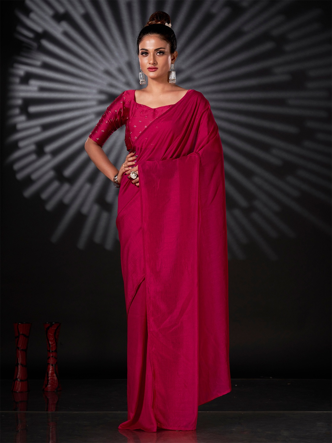 

Tikhi Imli Pink Ready to Wear Saree