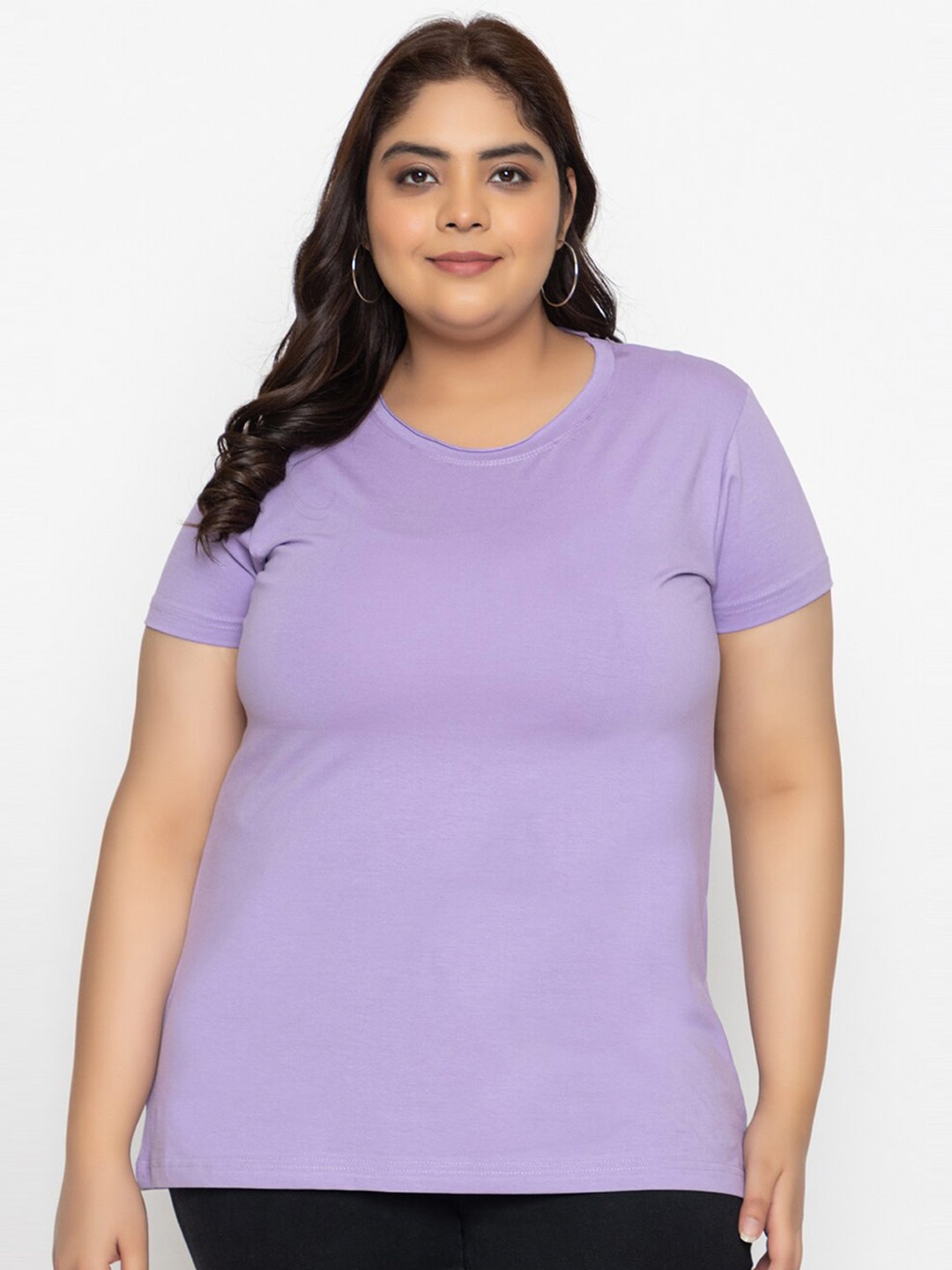 

KEPA Plus Size Casual Cotton T-shirt, Lavender