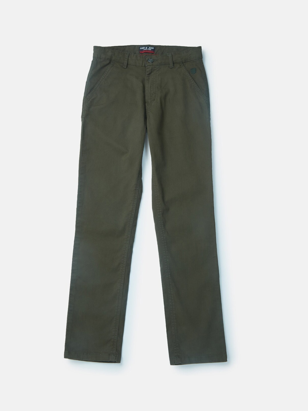 

Gini and Jony Infants Boys Mid-Rise Cotton Chinos Trousers, Olive