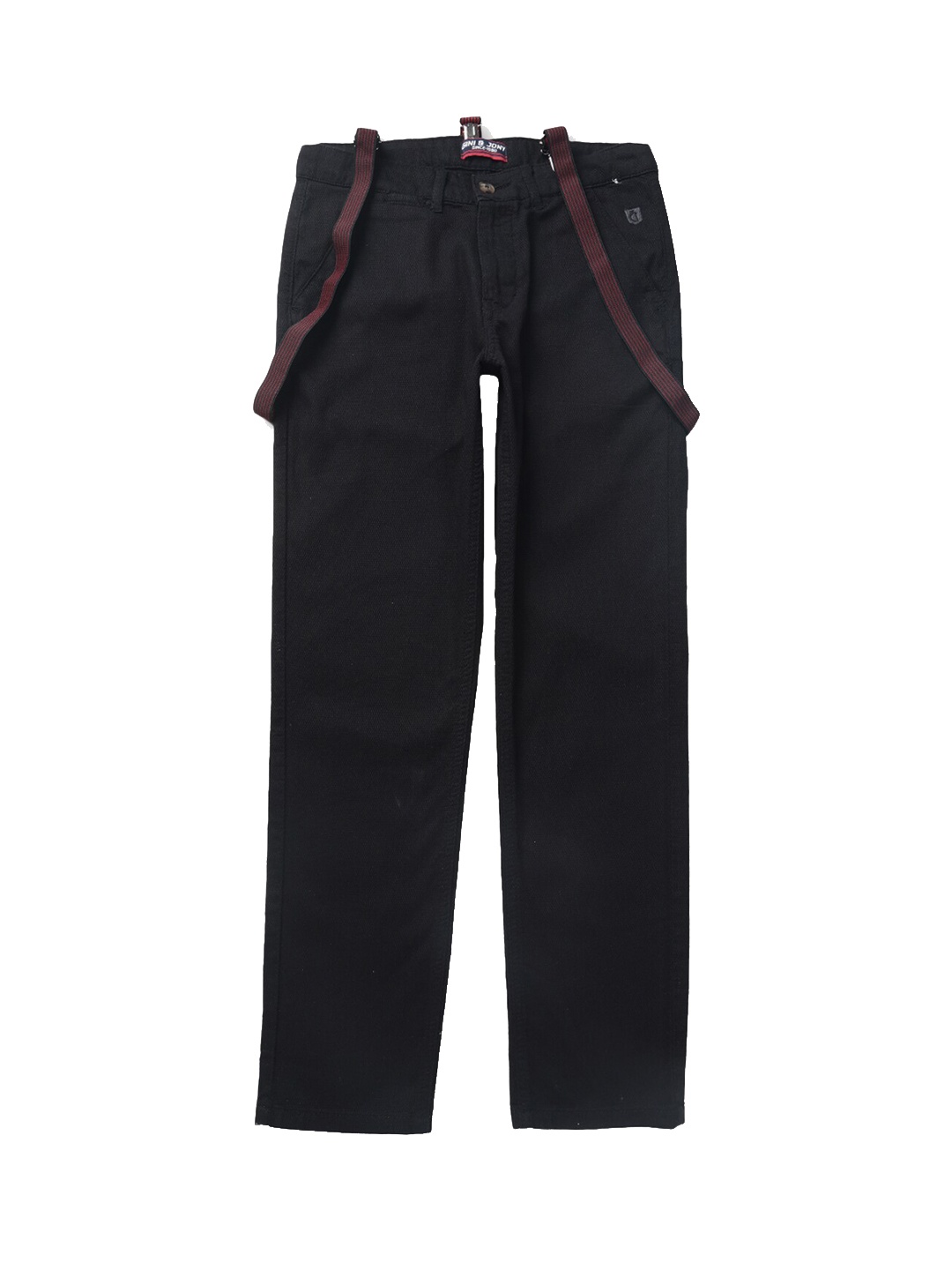

Gini and Jony Boys Mid-Rise Cotton Trousers, Black