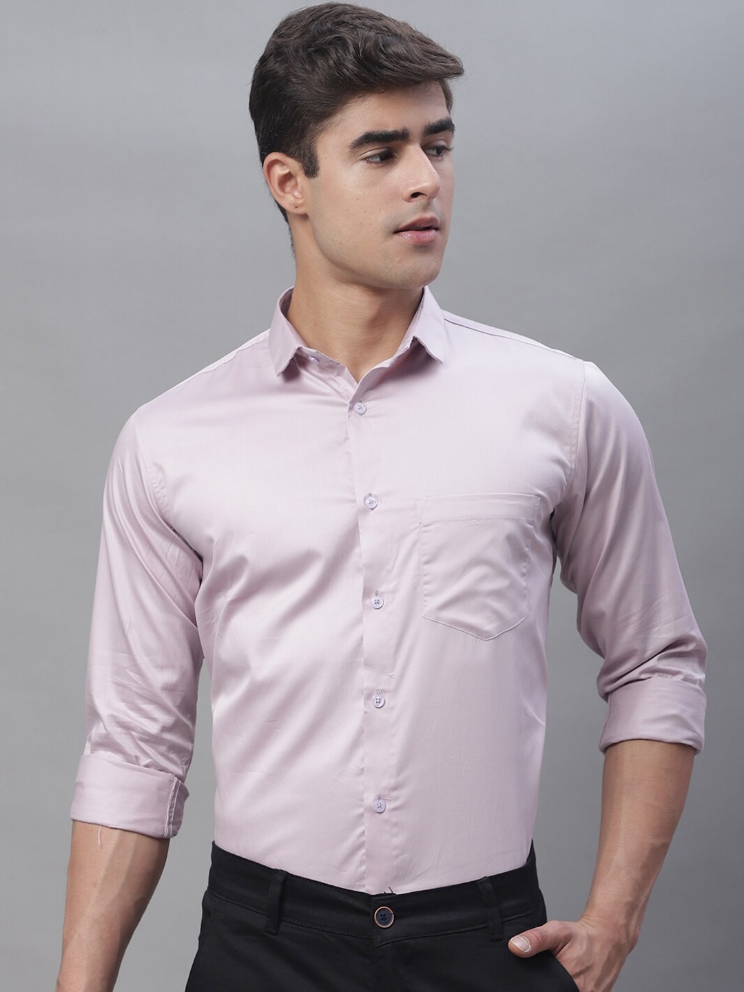 

Majestic Man Standard Spread Collar Pure Cotton Slim Fit Formal Shirt, Lavender