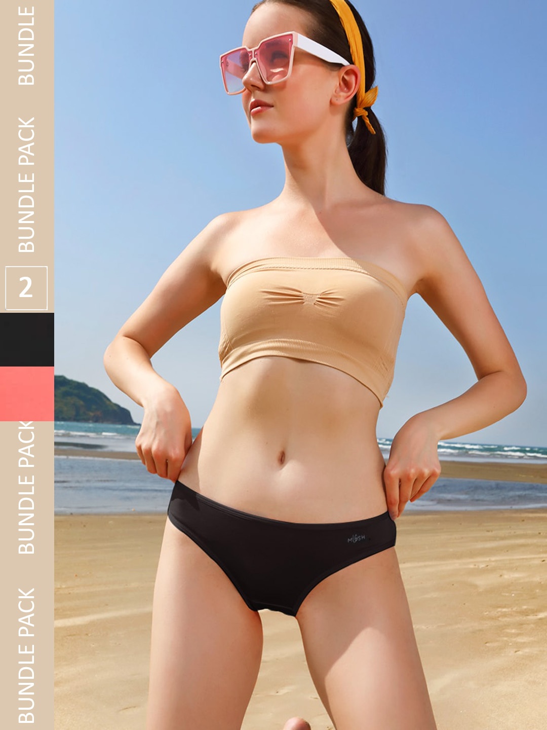 

MUSH Pack Of 2 Breathable & Anti-Odour Bikini Briefs, Pink