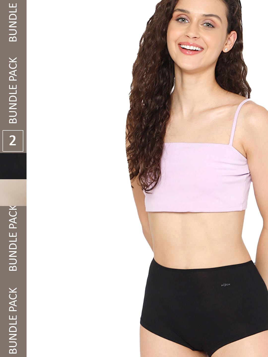 

MUSH Women Pack Of 2 Anti-Microbial Ultra Soft High Waist Boy Shorts 3000000144116, Black