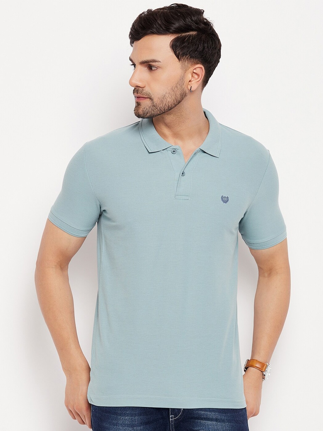 

Duke Polo Collar Slim Fit Cotton T-shirt, Green