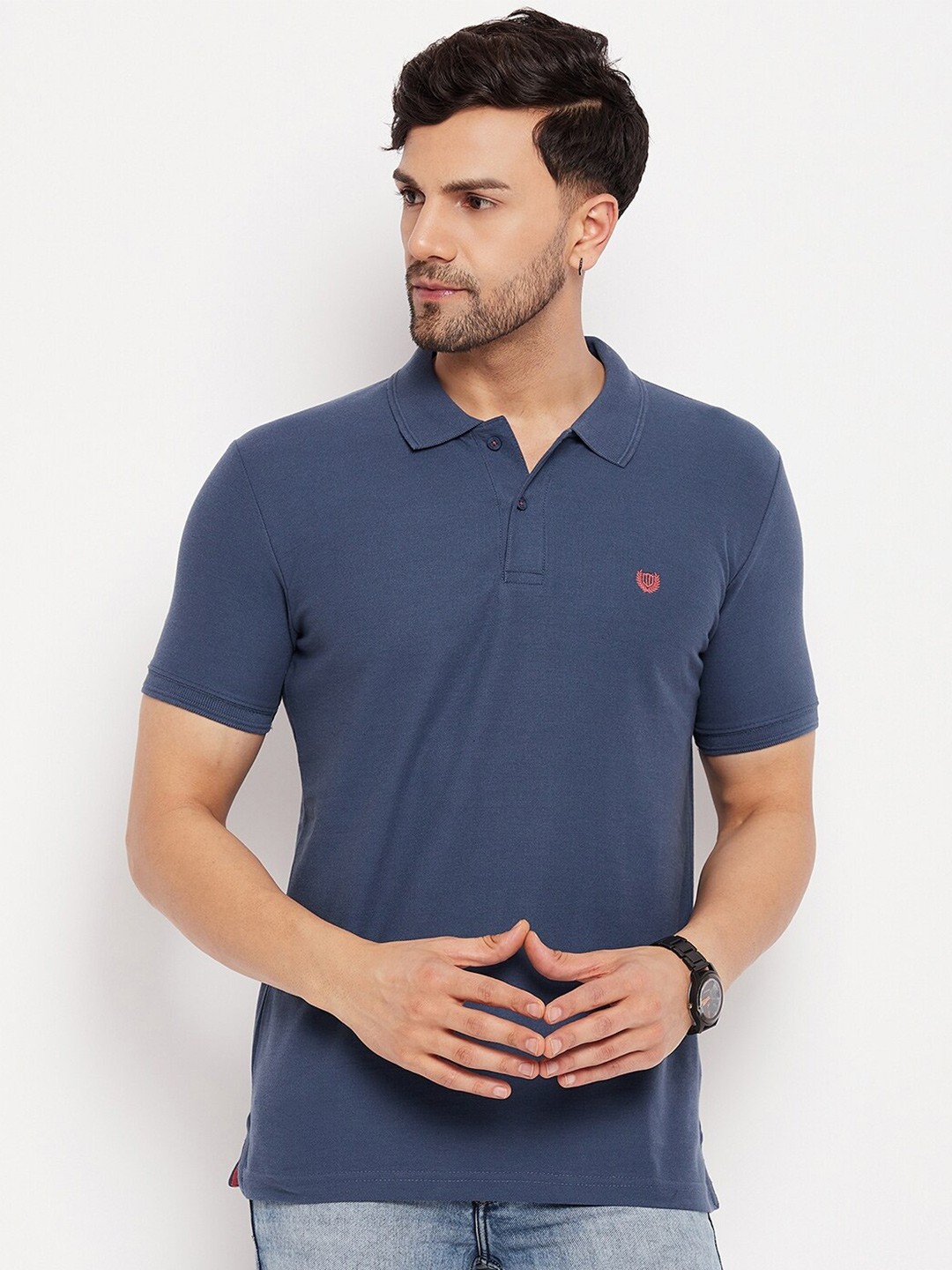 

Duke Polo Collar Slim Fit Cotton T-shirt, Blue
