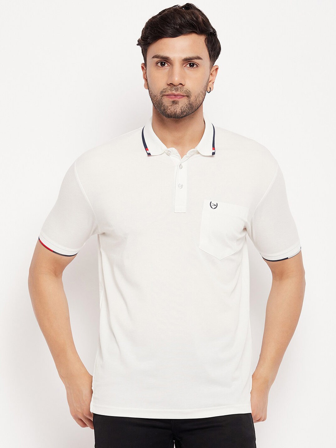

Duke Polo Collar Casual Cotton T-shirt, White