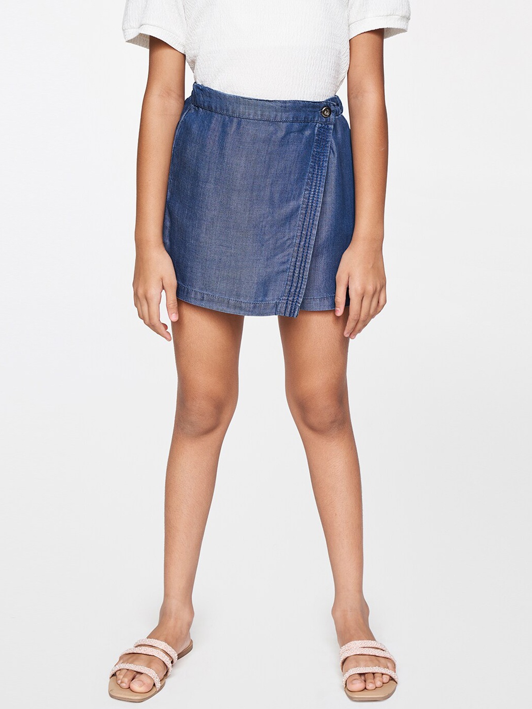 

Global Desi Girls Mid-Rise Mini Skorts, Blue