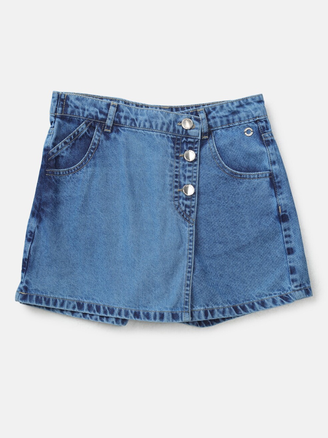 

Gini and Jony Girls A Line Denim Knee Length Skorts, Blue