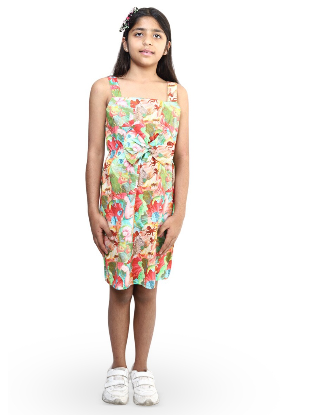 

Little Musketeer Girls Floral Print A-Line Dress, Yellow