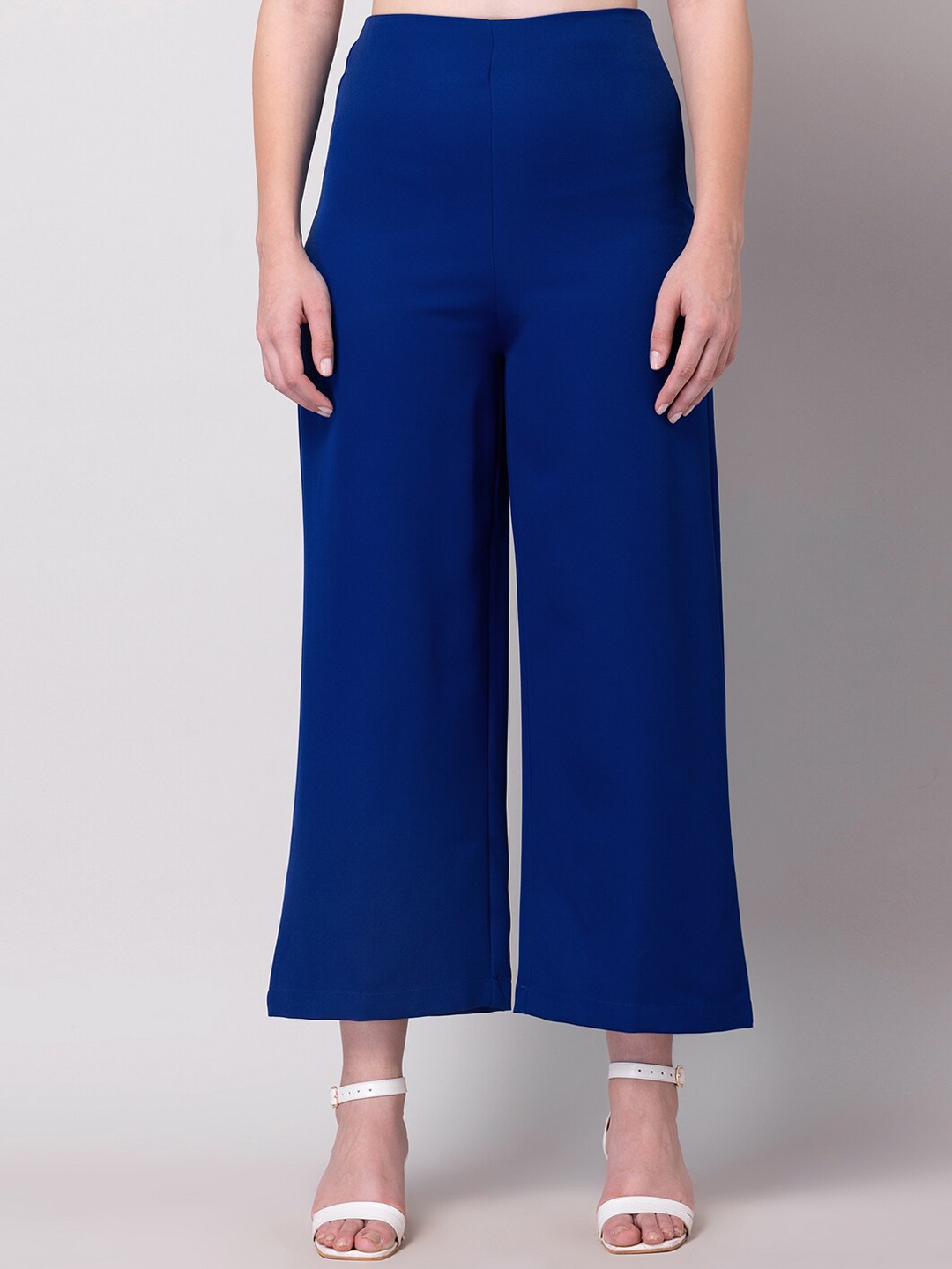 

FabAlley Women Blue High-Rise Parallel Trousers