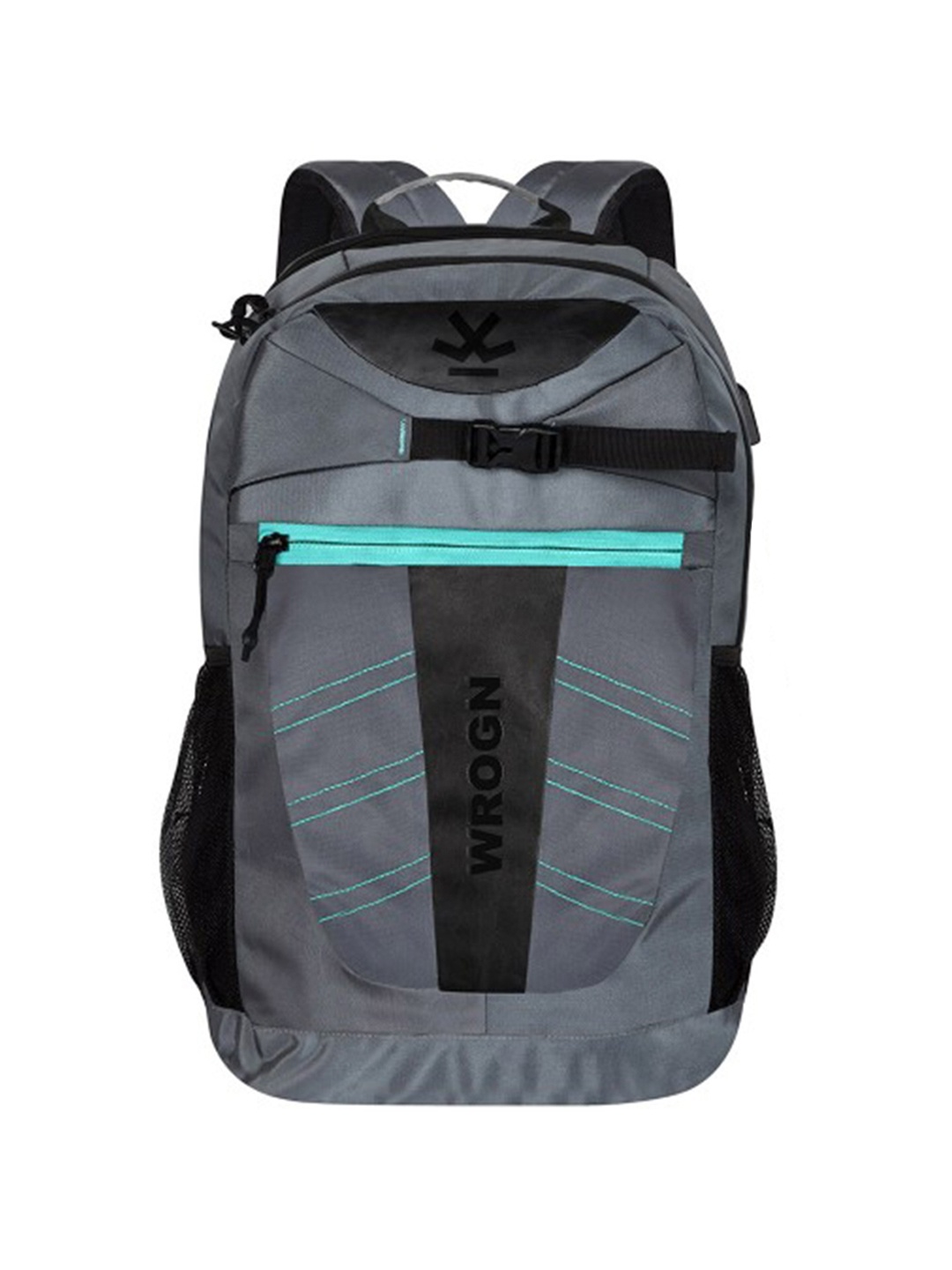 

WROGN Unisex Grey Backpack with Reflective Strip