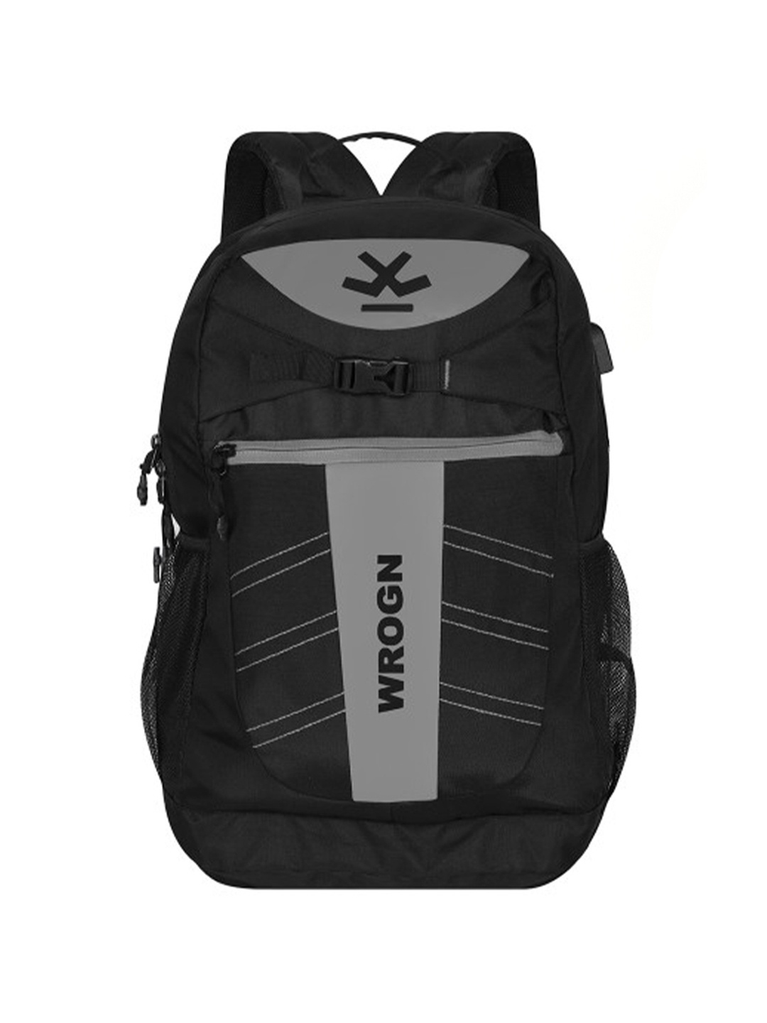 

WROGN Unisex Black Backpack with Reflective Strip