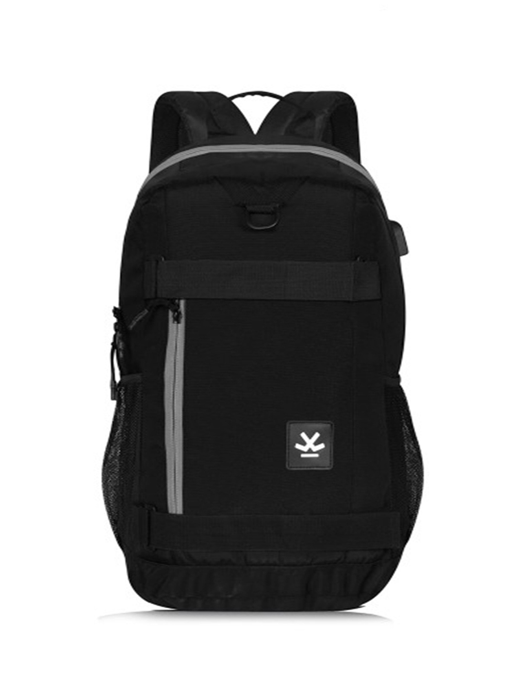 

WROGN Unisex Black Backpack with Reflective Strip