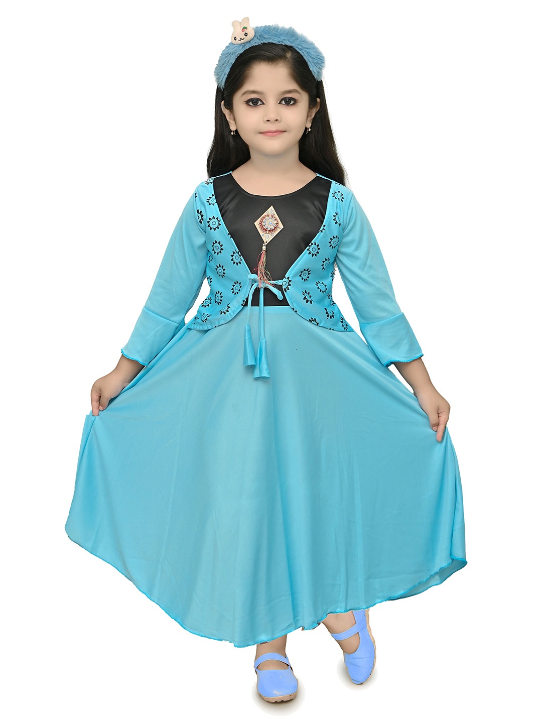 

carrydreams Girls Layered Fit & Flare Dress, Sea green