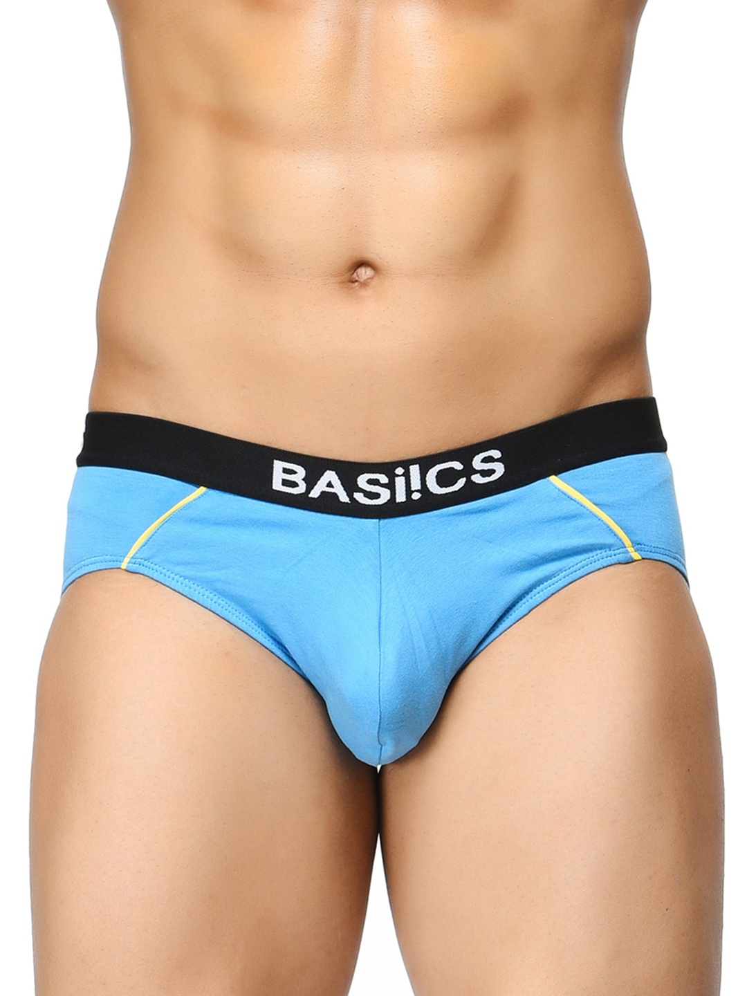 

BASIICS by La Intimo Men Basic Outer Elastic Power Brief, Blue