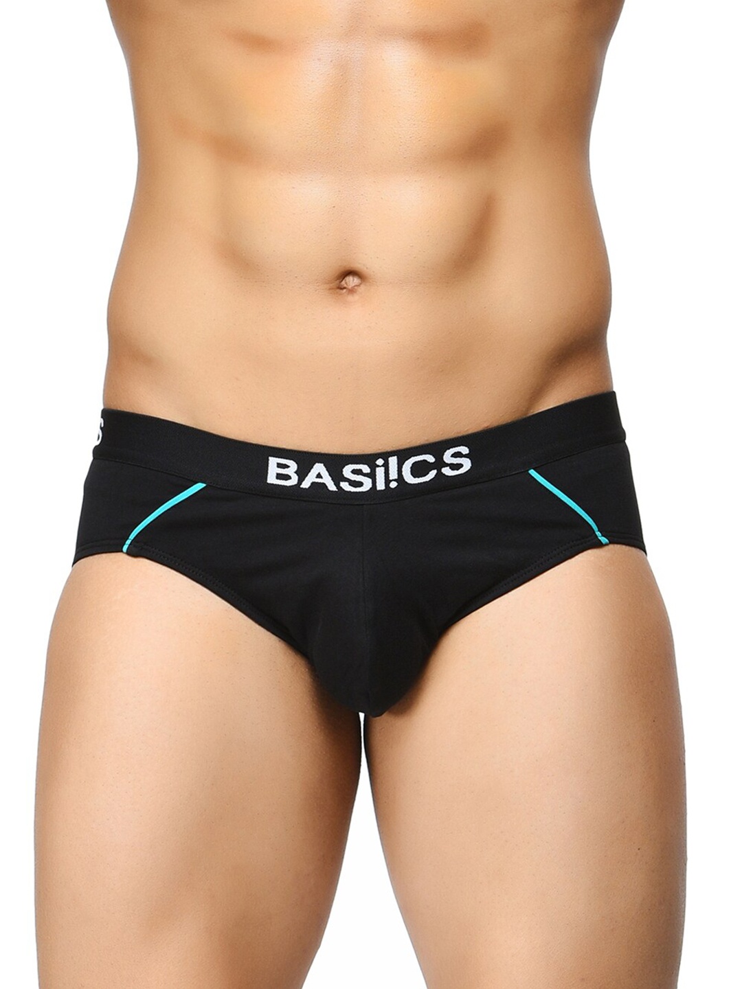

BASIICS by La Intimo Men Inner Elastic Basic Briefs, Black