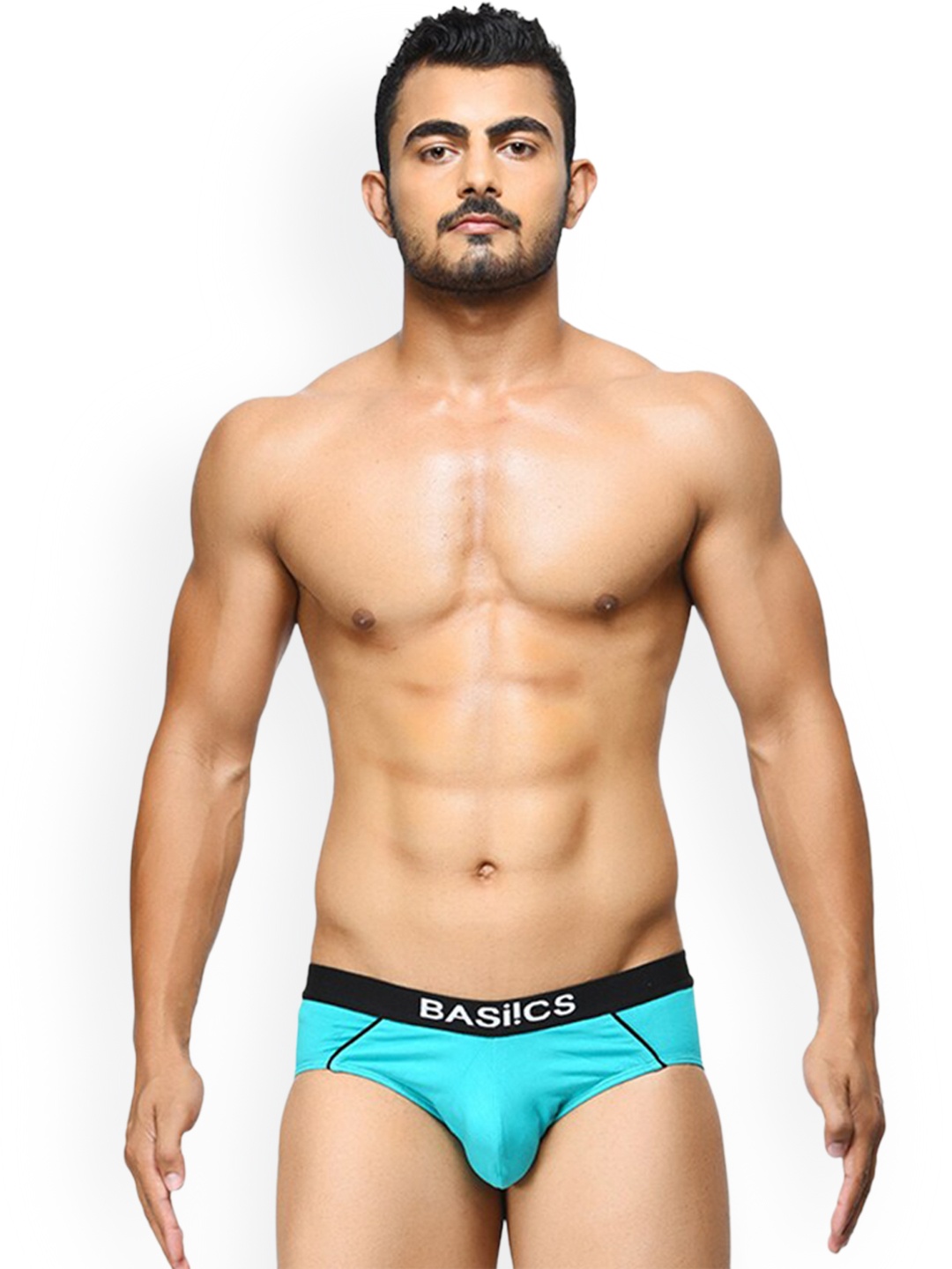 

BASIICS by La Intimo Men Mid-Rise Inner Elastic Basic Briefs, Teal