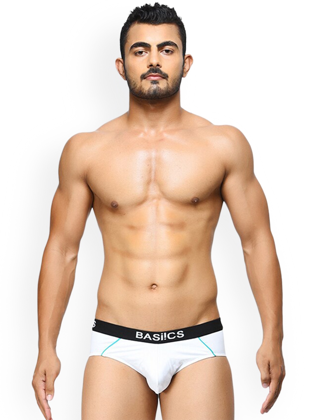 

BASIICS by La Intimo Men Cotton Inner Elastic Basic Briefs, White