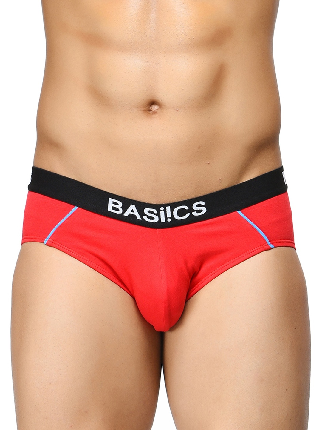 

BASIICS by La Intimo Men Inner Elastic Basic Briefs, Red