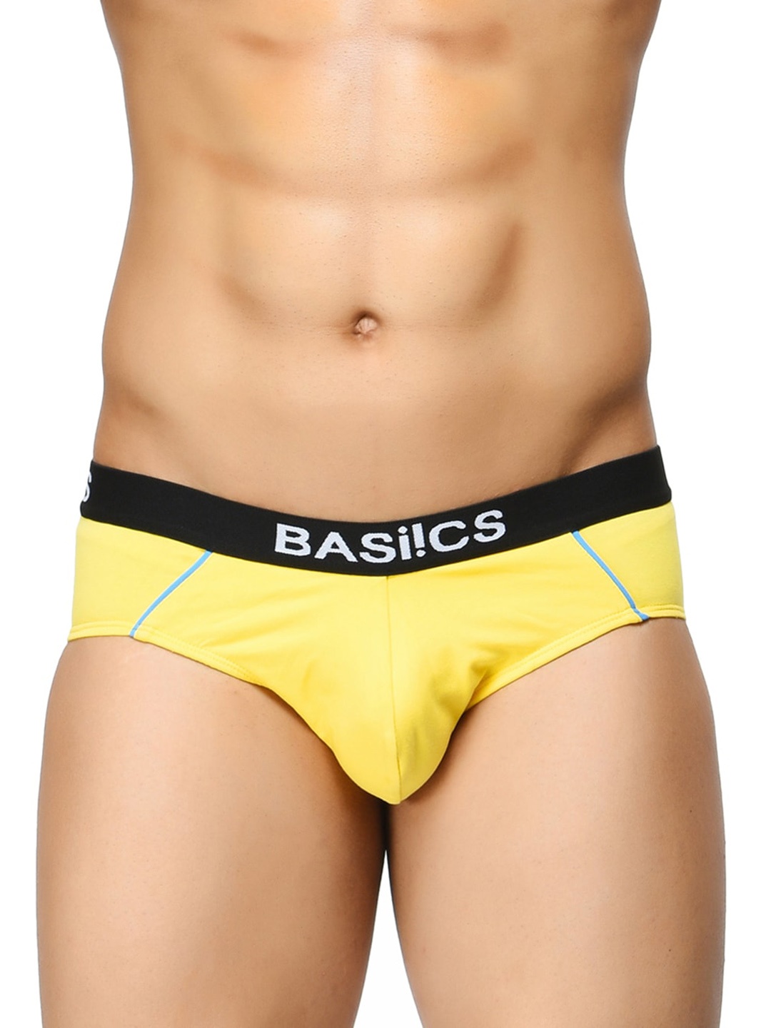 

BASIICS by La Intimo Men Inner Elastic Basic Briefs, Yellow