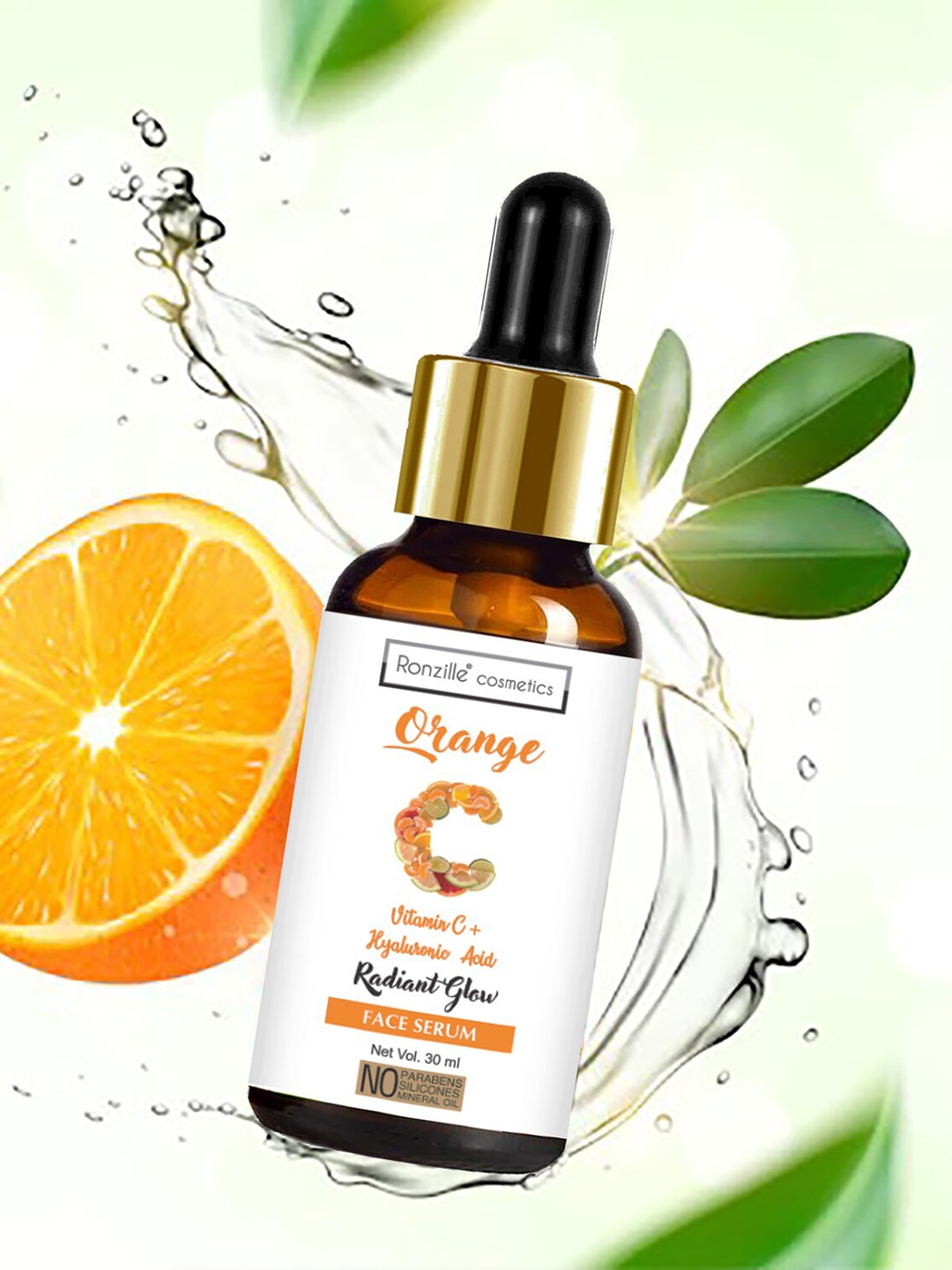 

Ronzille Orange Radiant Glow Face Serum with Vitamin C & Hyaluronic Acid - 30 ml, White