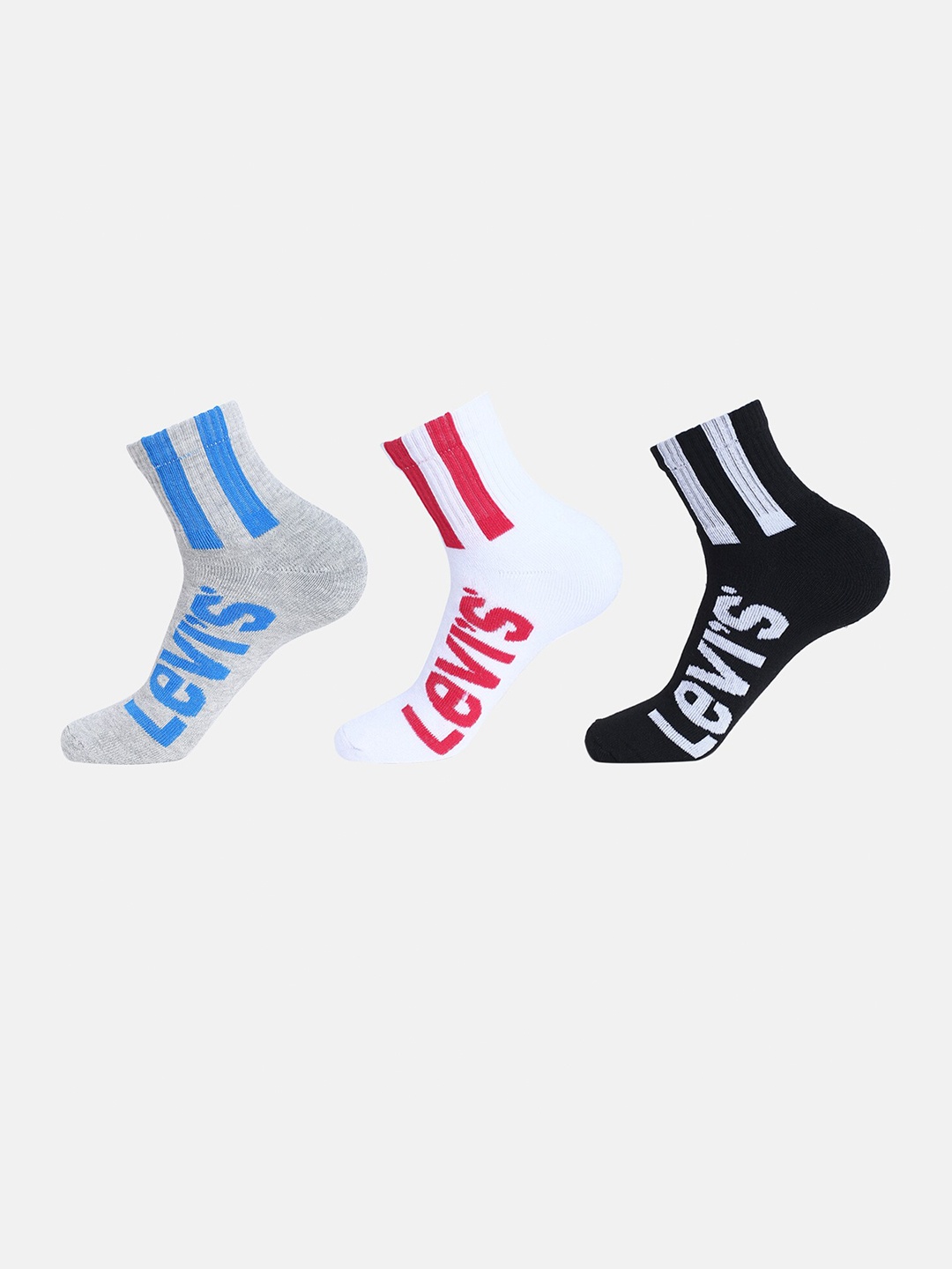 

Levis Men Pack Of 3 Patterned Ankle Length Socks, White