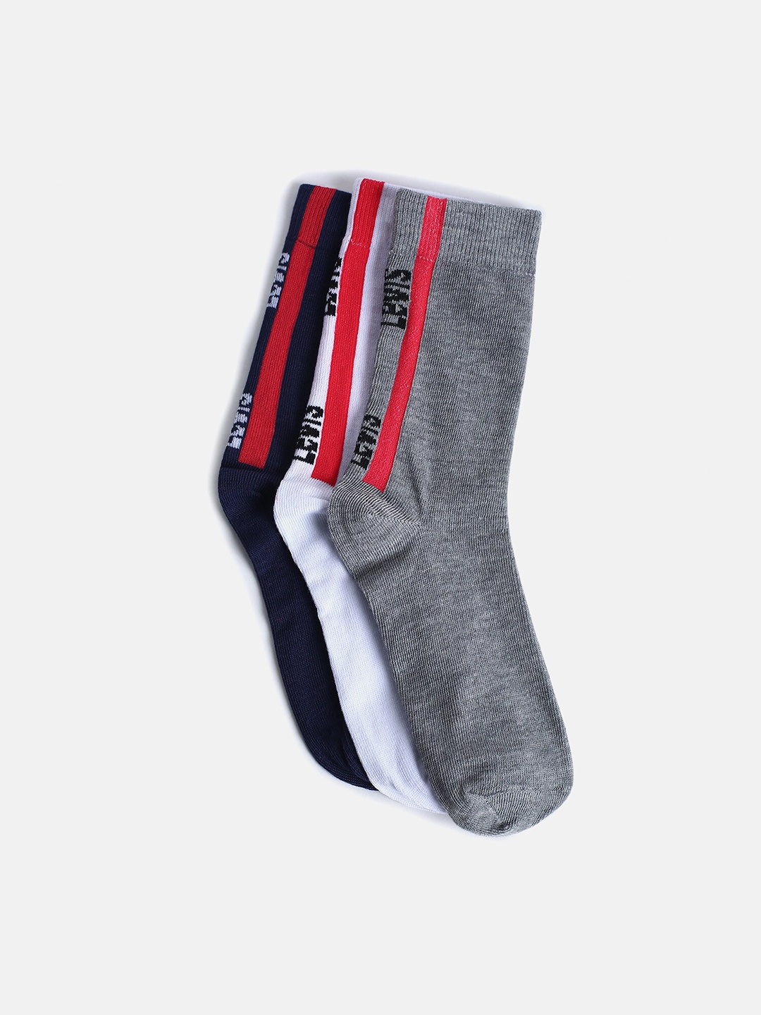 

Levis Men Pack Of 3 Patterned Ankle Length Socks, White