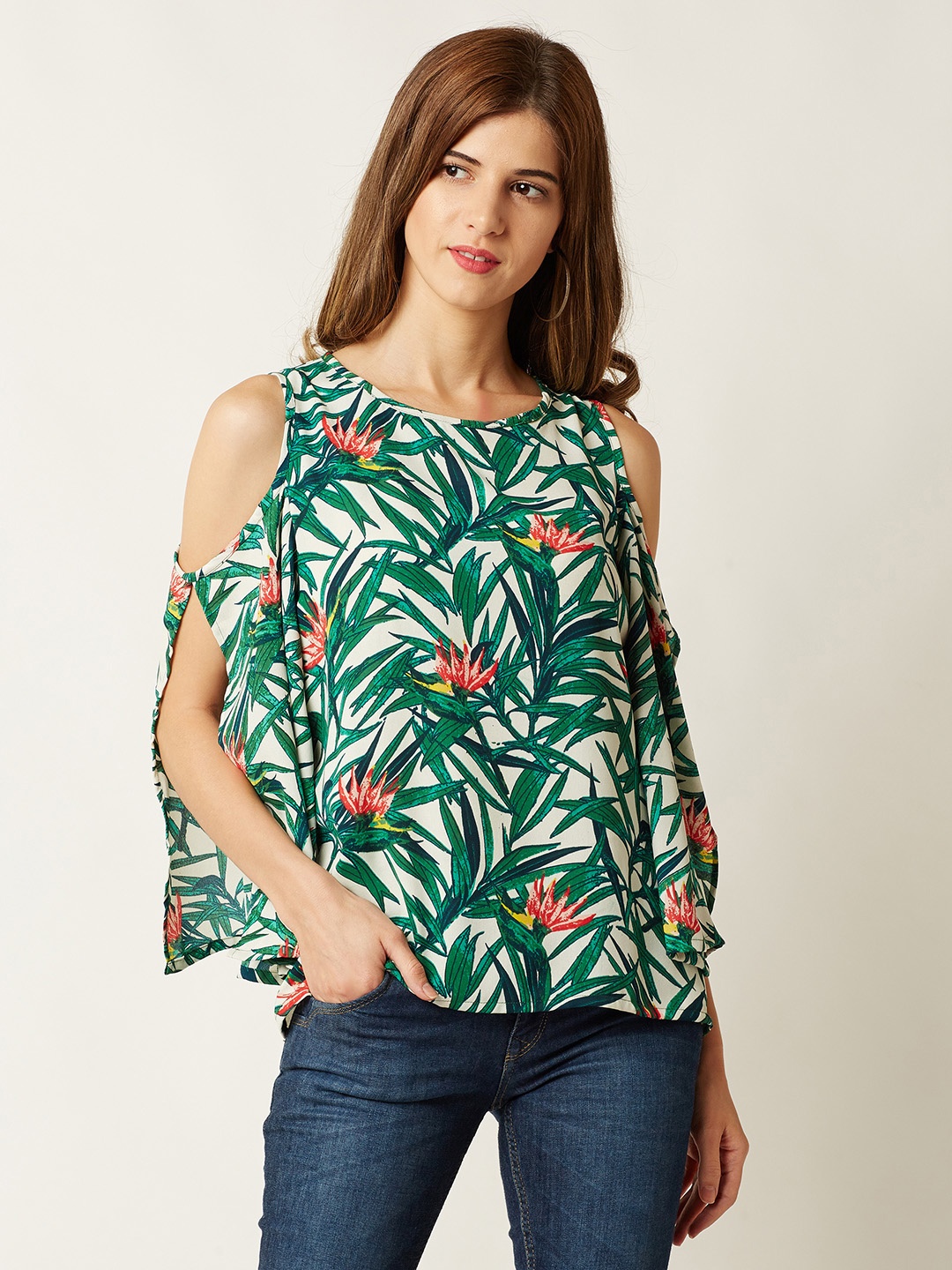 

Miss Chase Women Green Printed Top