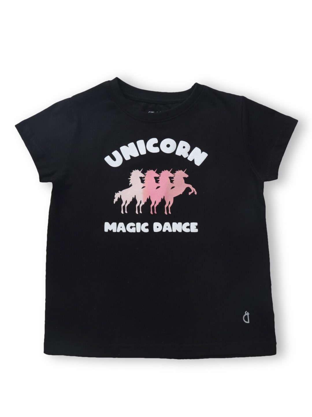 

Gini and Jony Infant Typography Printed Cotton T-Shirt, Black